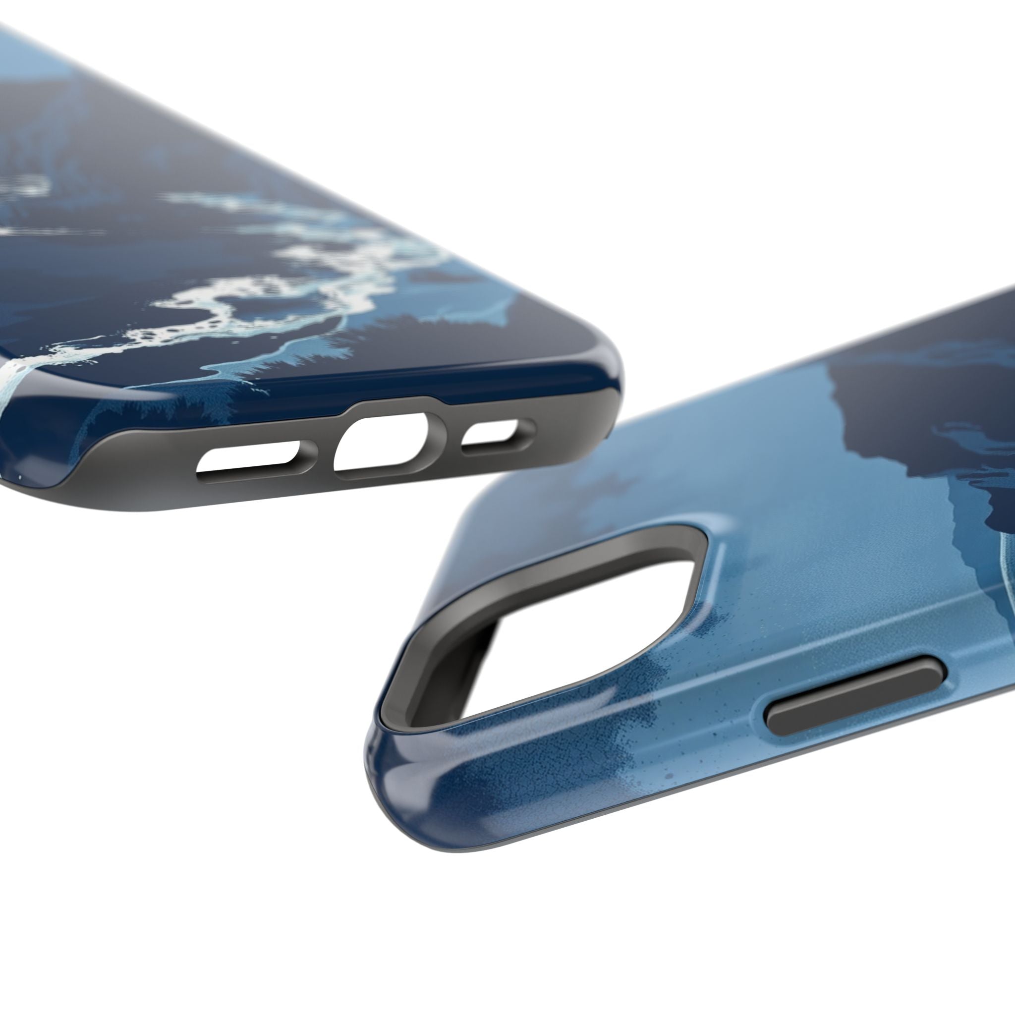 iPhone Midnight Blue And Silver Hibiscus Coast Carry Case Slim Snap Case · iPhon