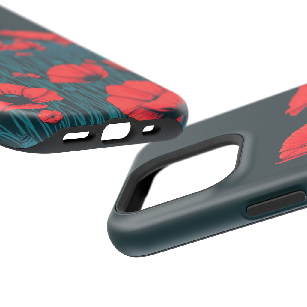 iPhone Poppy Field Dark Gothic Ink Clean Minimal Snap Cas Slim Snap Case · iPhon