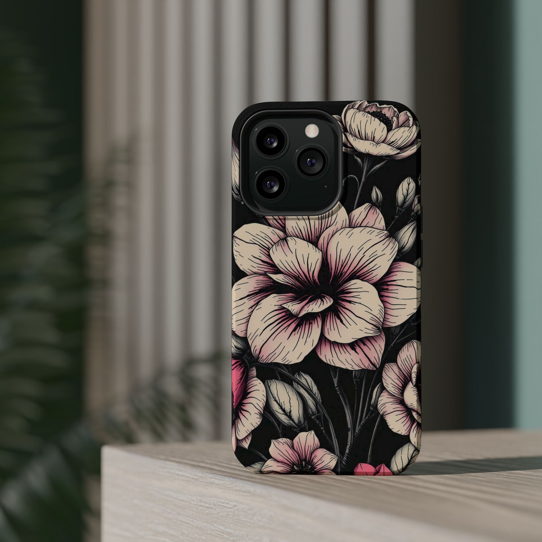iPhone Floral Dark Academia Gothic Ink Slim Everyday Designer Case · iPhone Case