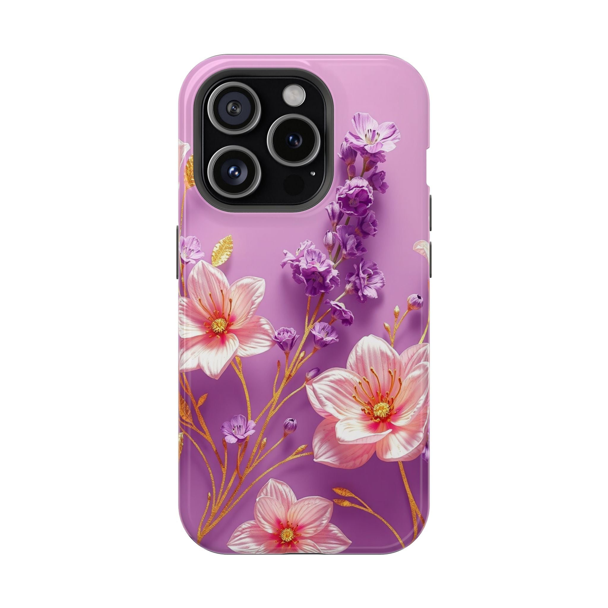 iPhone Radiant Floral Gold Foil Design Slim Everyday Designer Case · iPhone Case