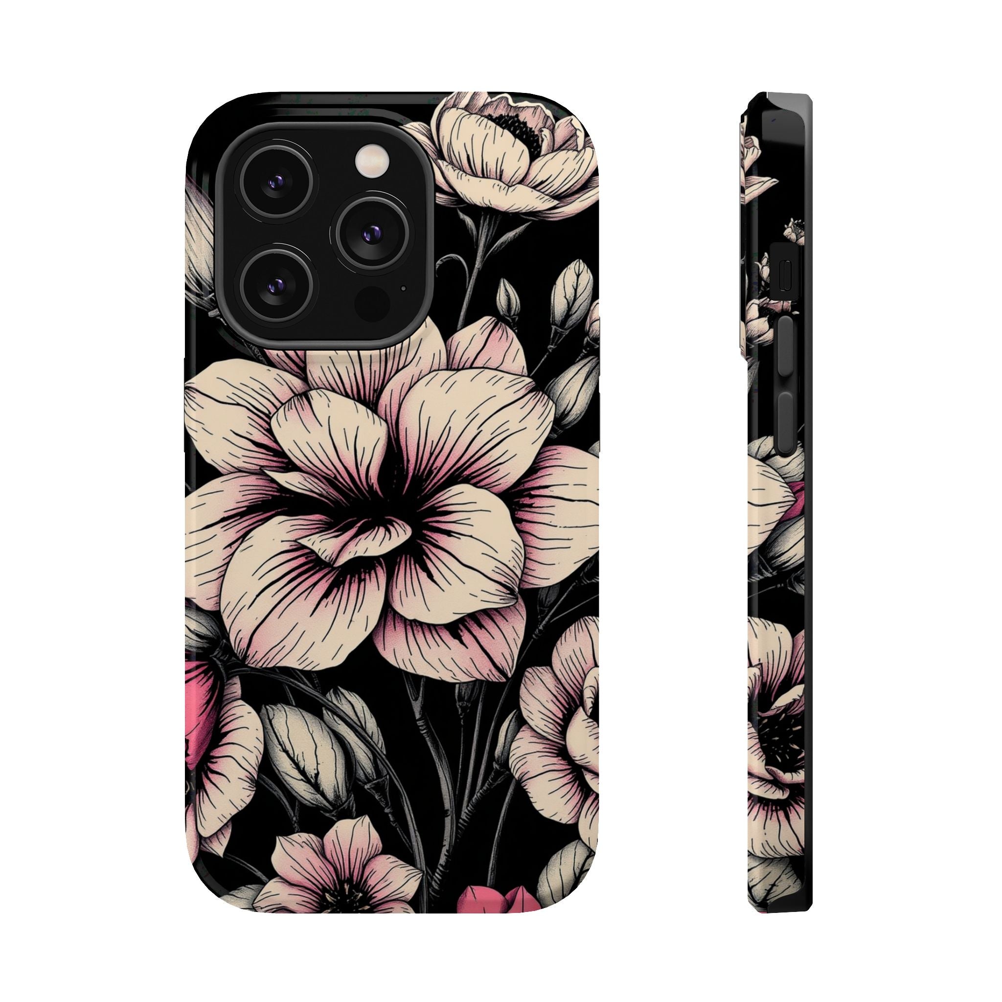 iPhone Floral Dark Academia Gothic Ink Slim Everyday Designer Case · iPhone Case