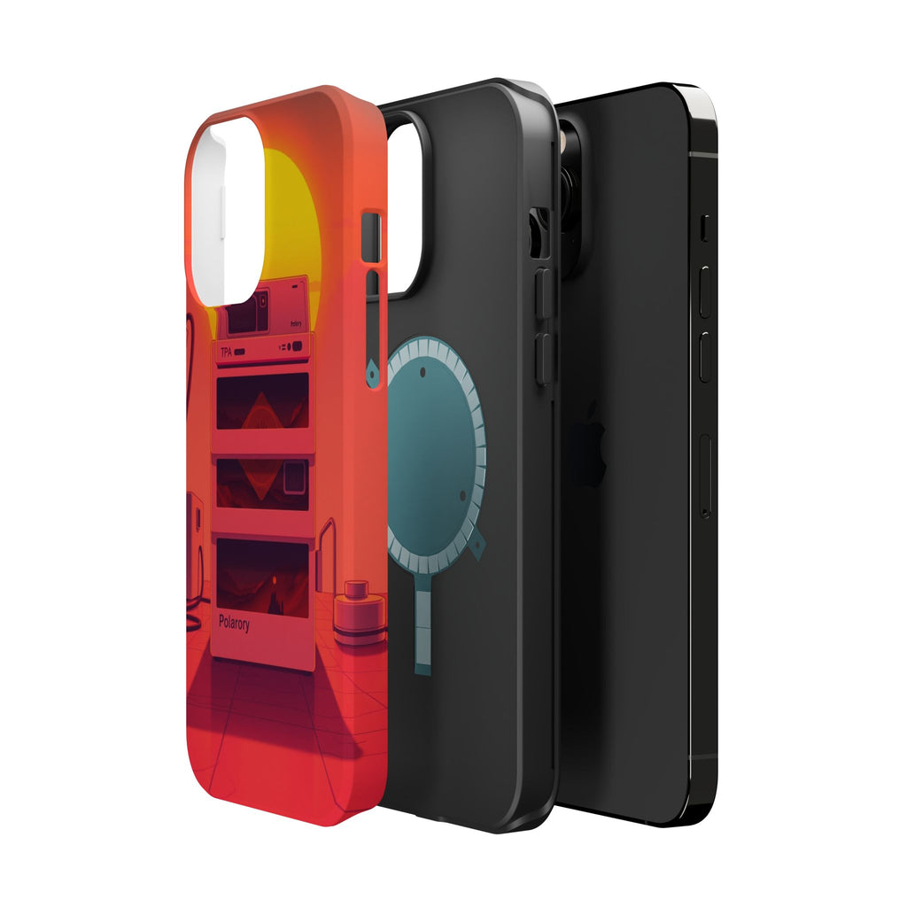 iPhone Polaroid Stack Memory Neon Cyberpunk Slim Everyday Designer Case · iPhone