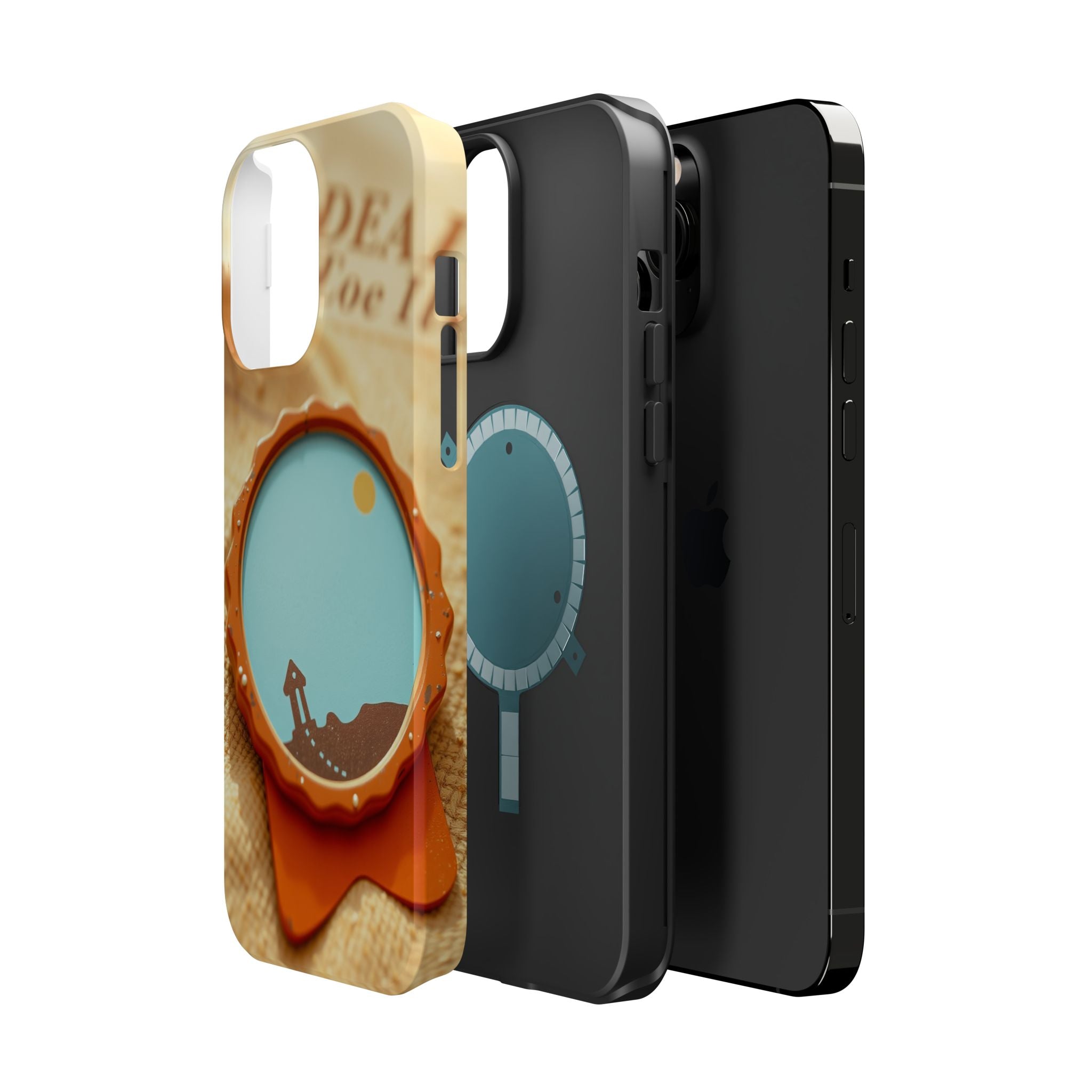 iPhone Burnt Orange And Sand Retro Travel Badge Soft Finish Everyday Case · iPho