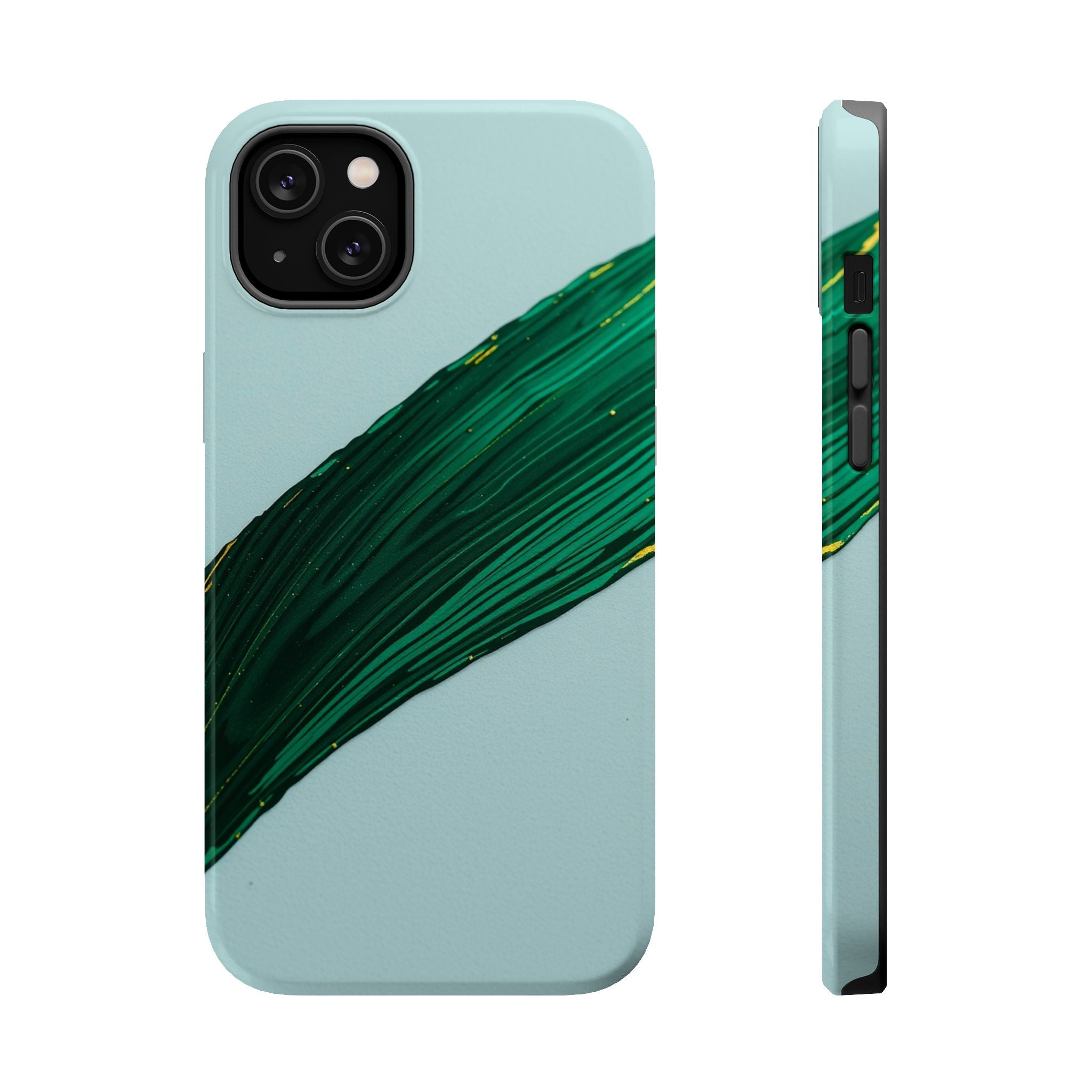 iPhone Emerald Green And Gold Calligraphic Stroke iPhone Clean Minimal · iPhone