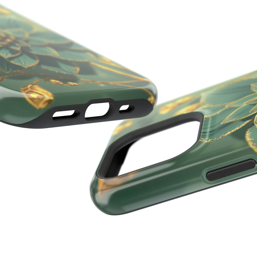 iPhone Floral Gold Foil Pixel Art -Bit Slim Everyday Designer Case · iPhone Case