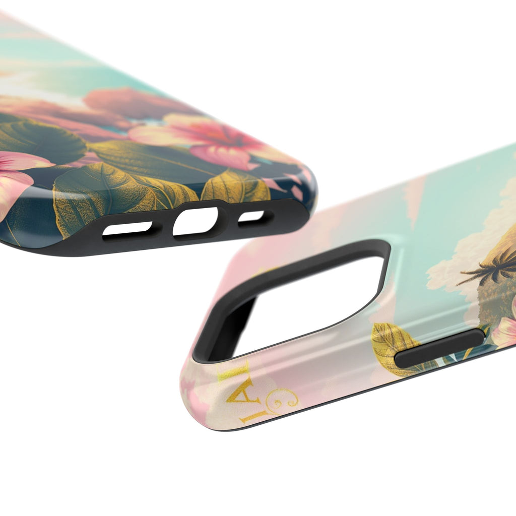 iPhone Mint And Blush Hibiscus Coast Slim Everyday iPhone 14 Designer · iPhone C
