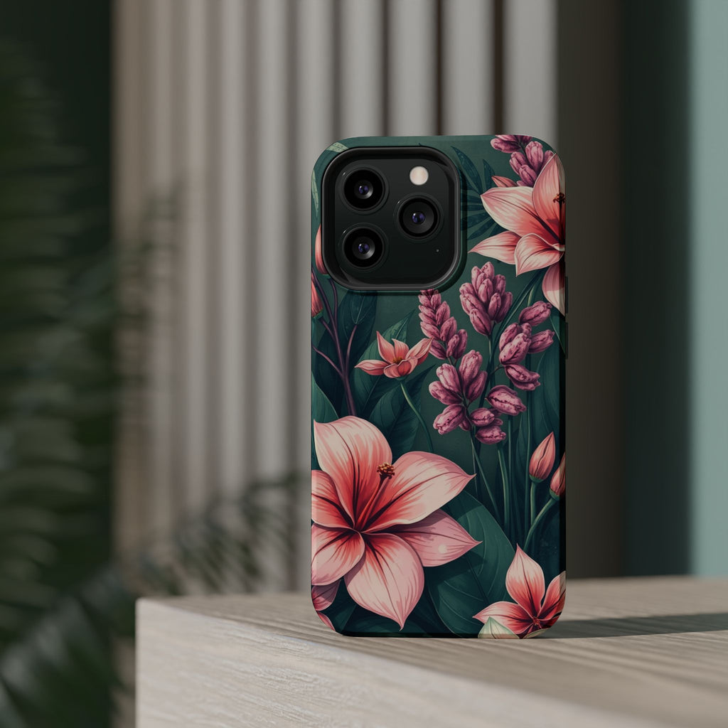 iPhone Mint And Blush Jungle Floral Slim Everyday Designer Case · iPhone Case
