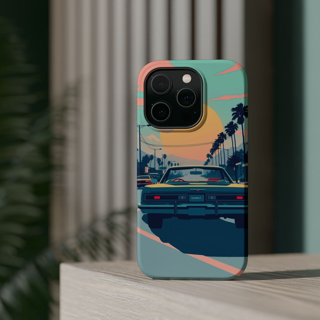 iPhone Sunset Drive 80s Pop Art Bold Slim Everyday Designer Case · iPhone Case