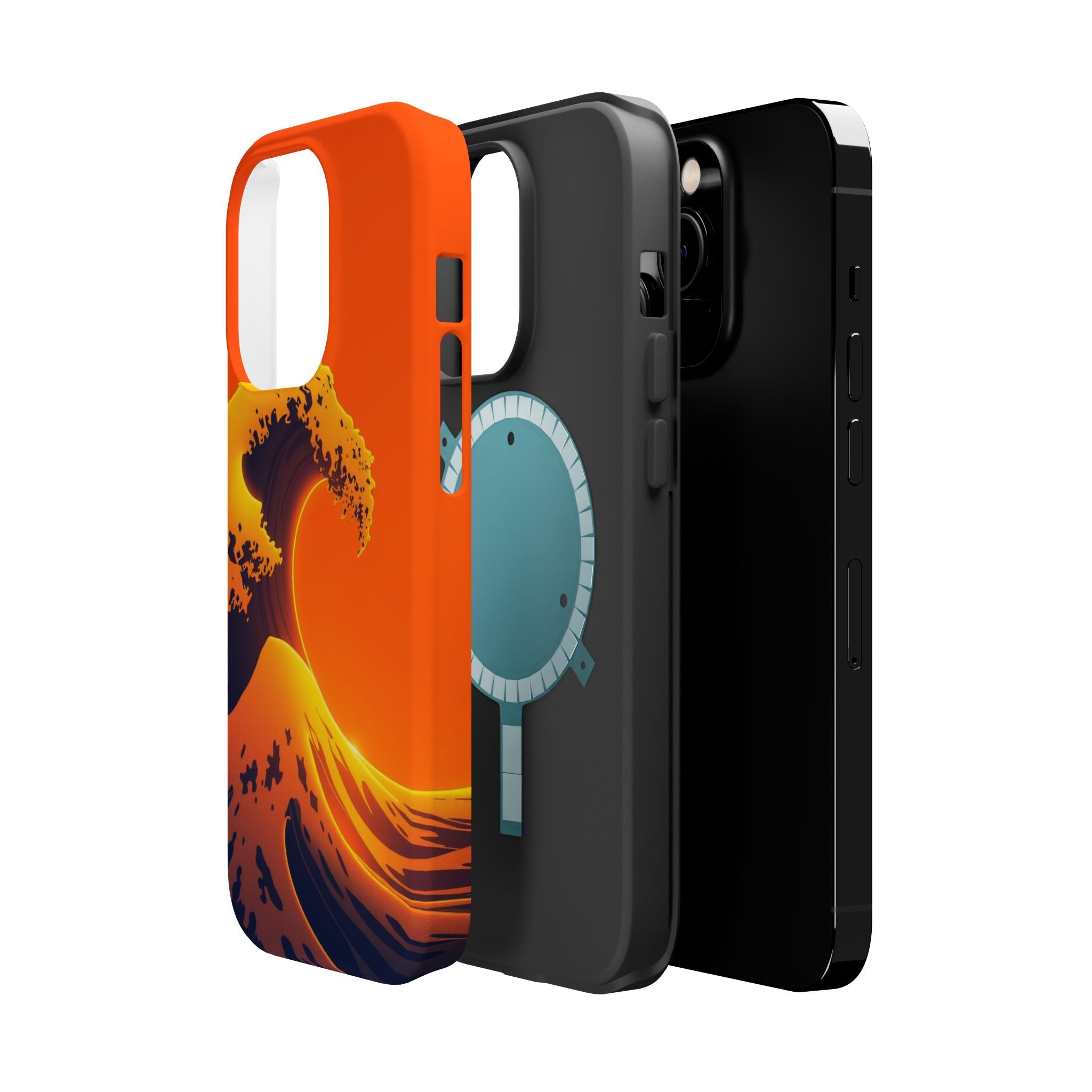 iPhone Mustard And Rust Holographic Wave Slim Everyday iPhone Designer · iPhone