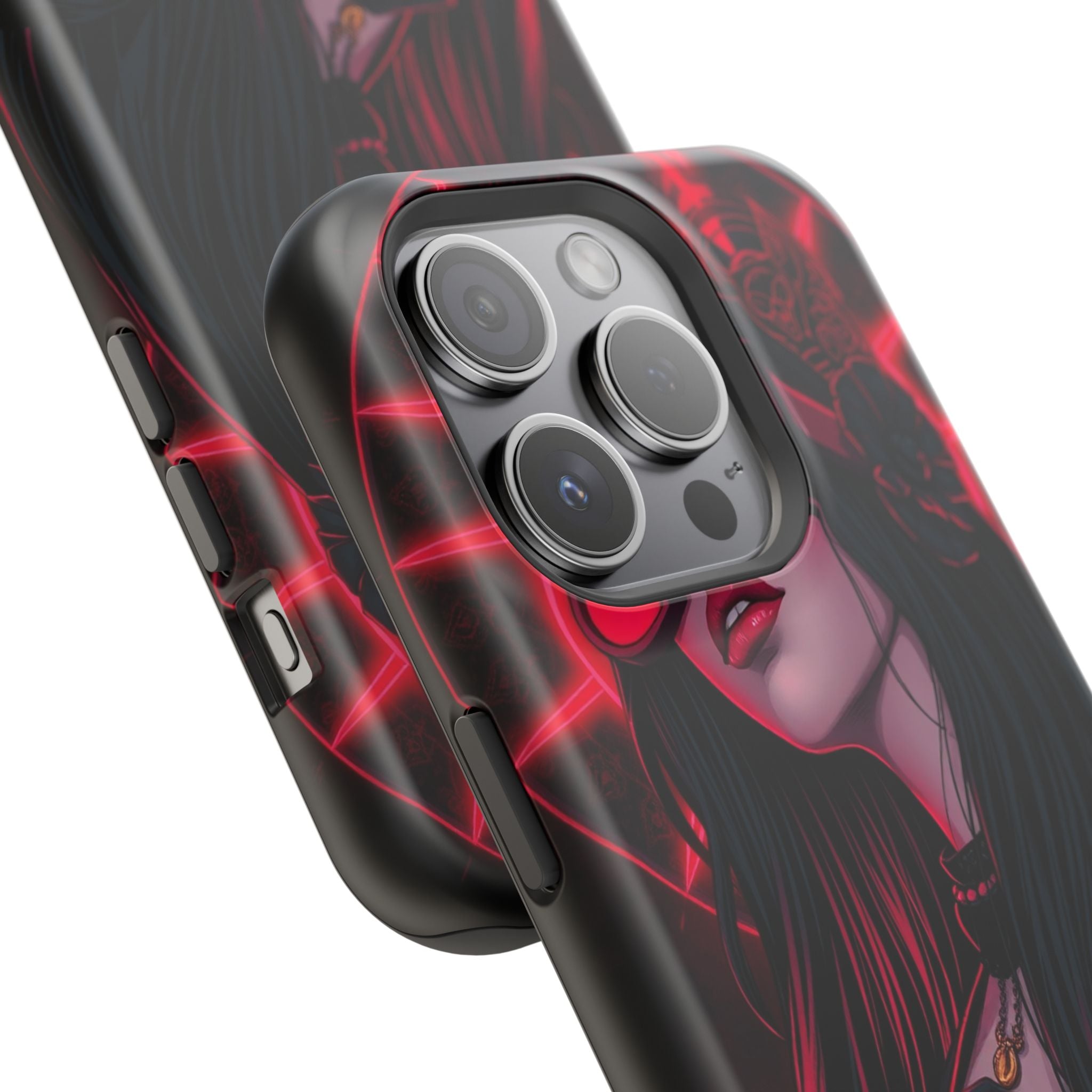 iPhone Black And Crimson Art Nouveau Female Slim Everyday Designer Case · iPhone