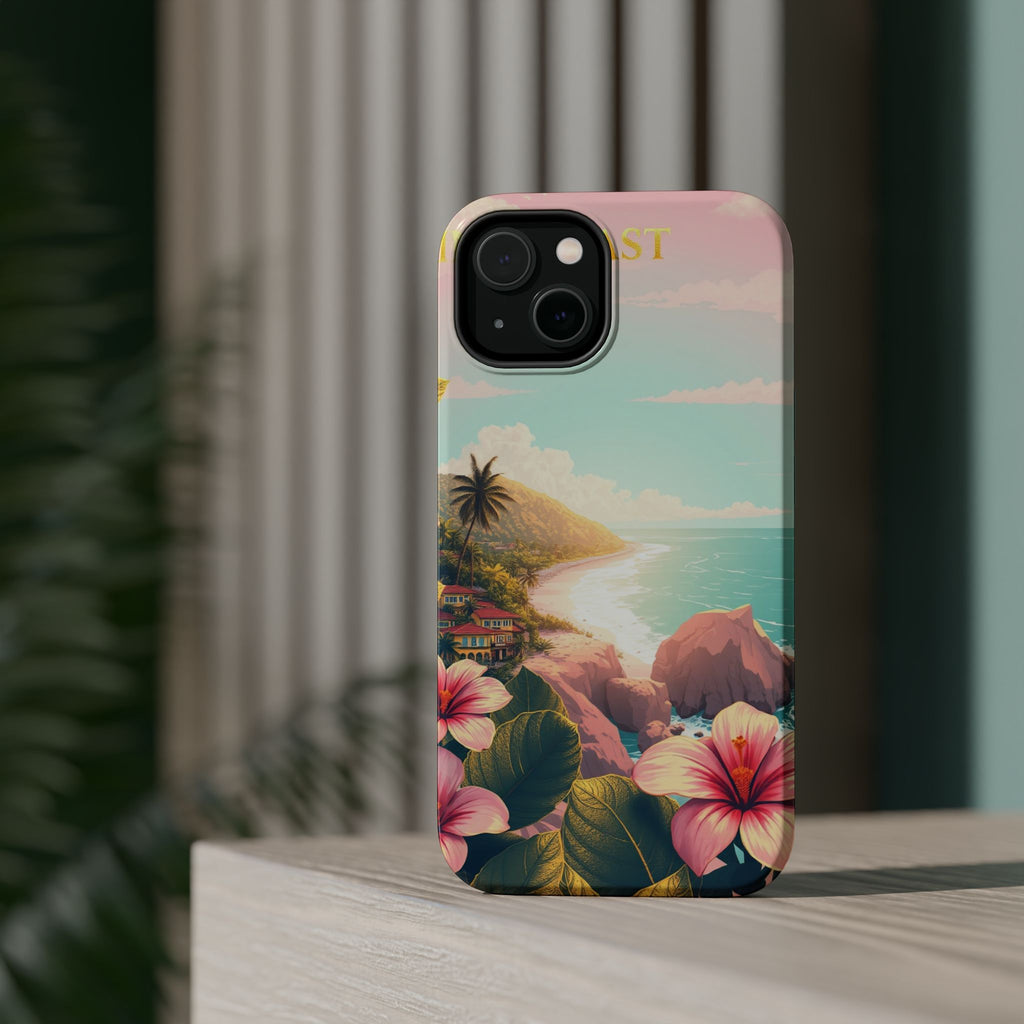 iPhone Mint And Blush Hibiscus Coast Slim Everyday iPhone 14 Designer · iPhone C