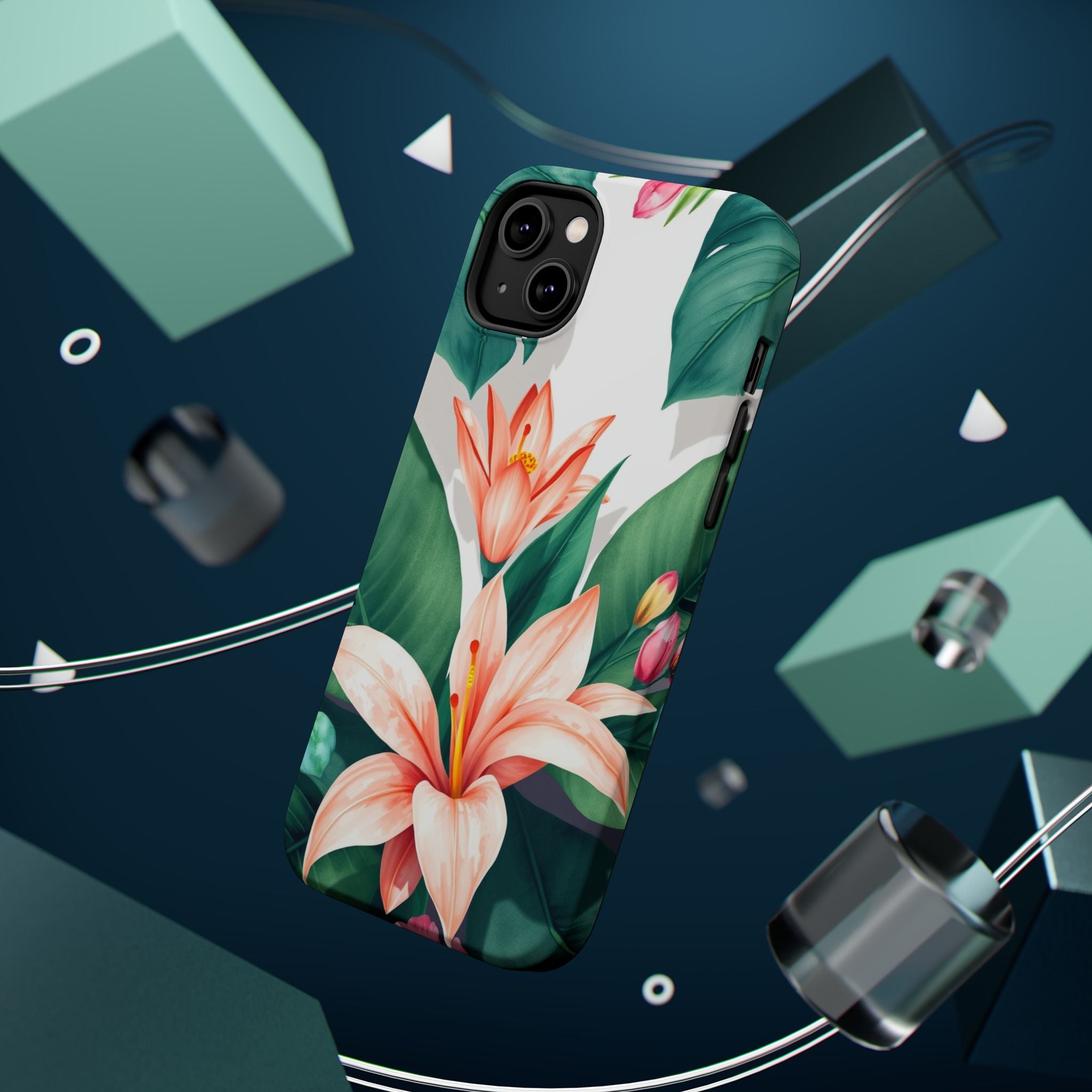 iPhone Tropical Bloom Sage And Ivory Slim Snap Case Gal · iPhone Case