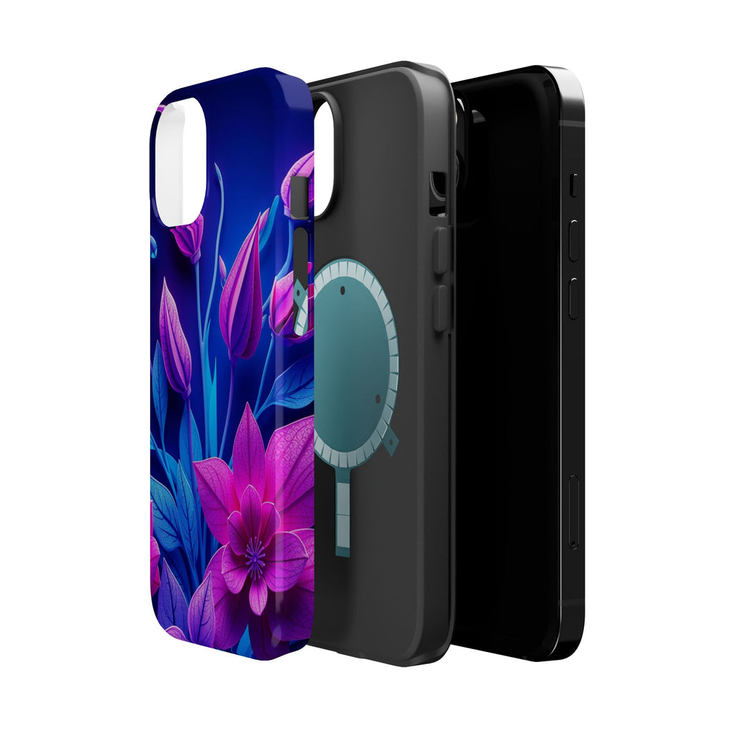 iPhone Neon Floral Paper Cut Art Bold Modern Everyday Snap Case · iPhone Case