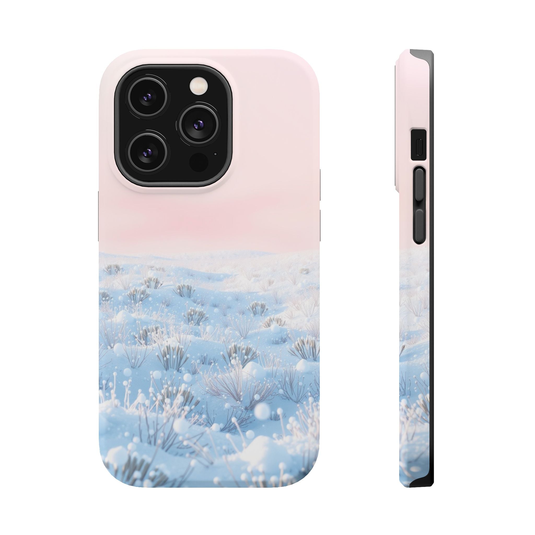 iPhone Mint And Blush Snow Field Bold Modern Everyday Snap Case · iPhone Case