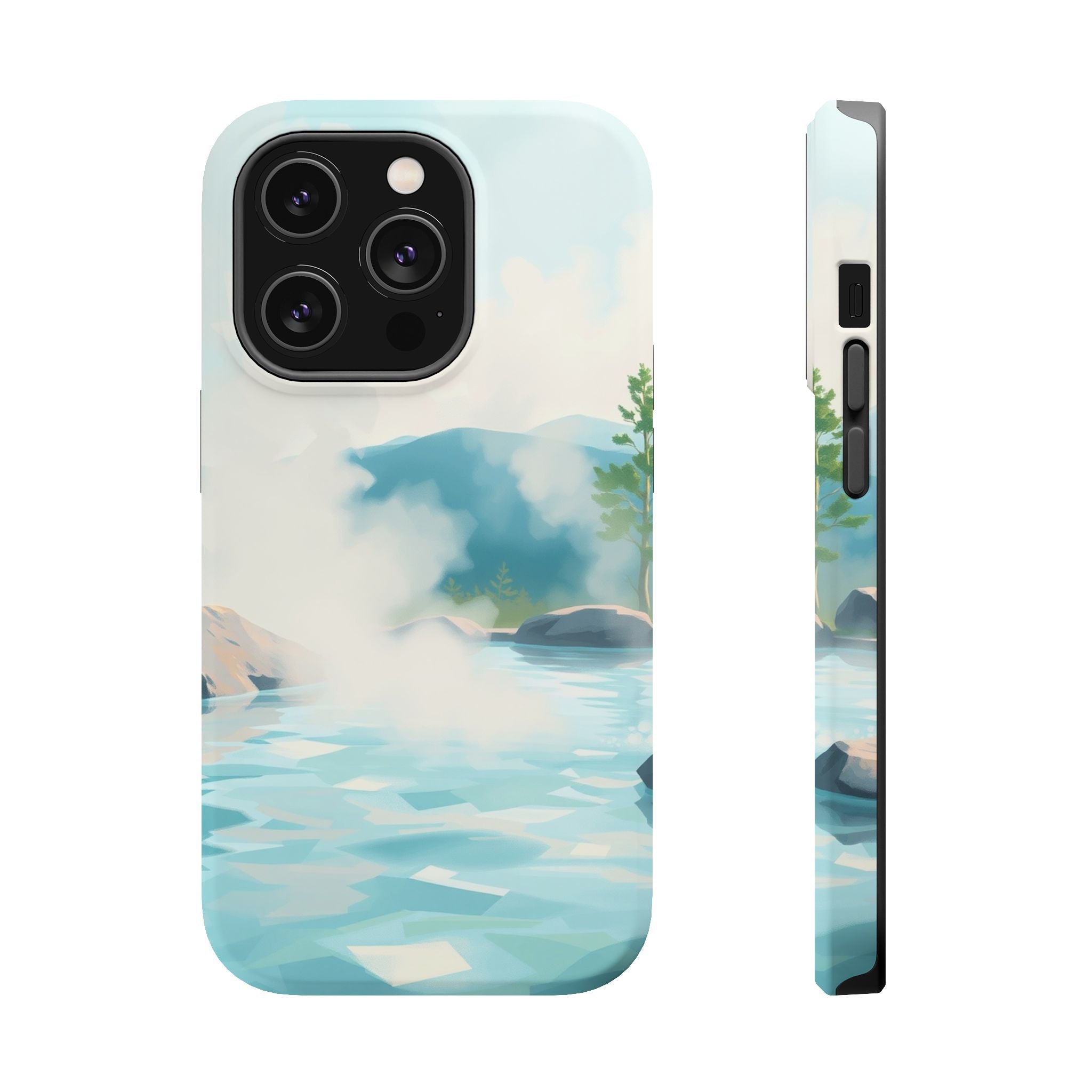 iPhone Mint And Blush Hot Spring Steam Slim Everyday Designer Case · iPhone Case