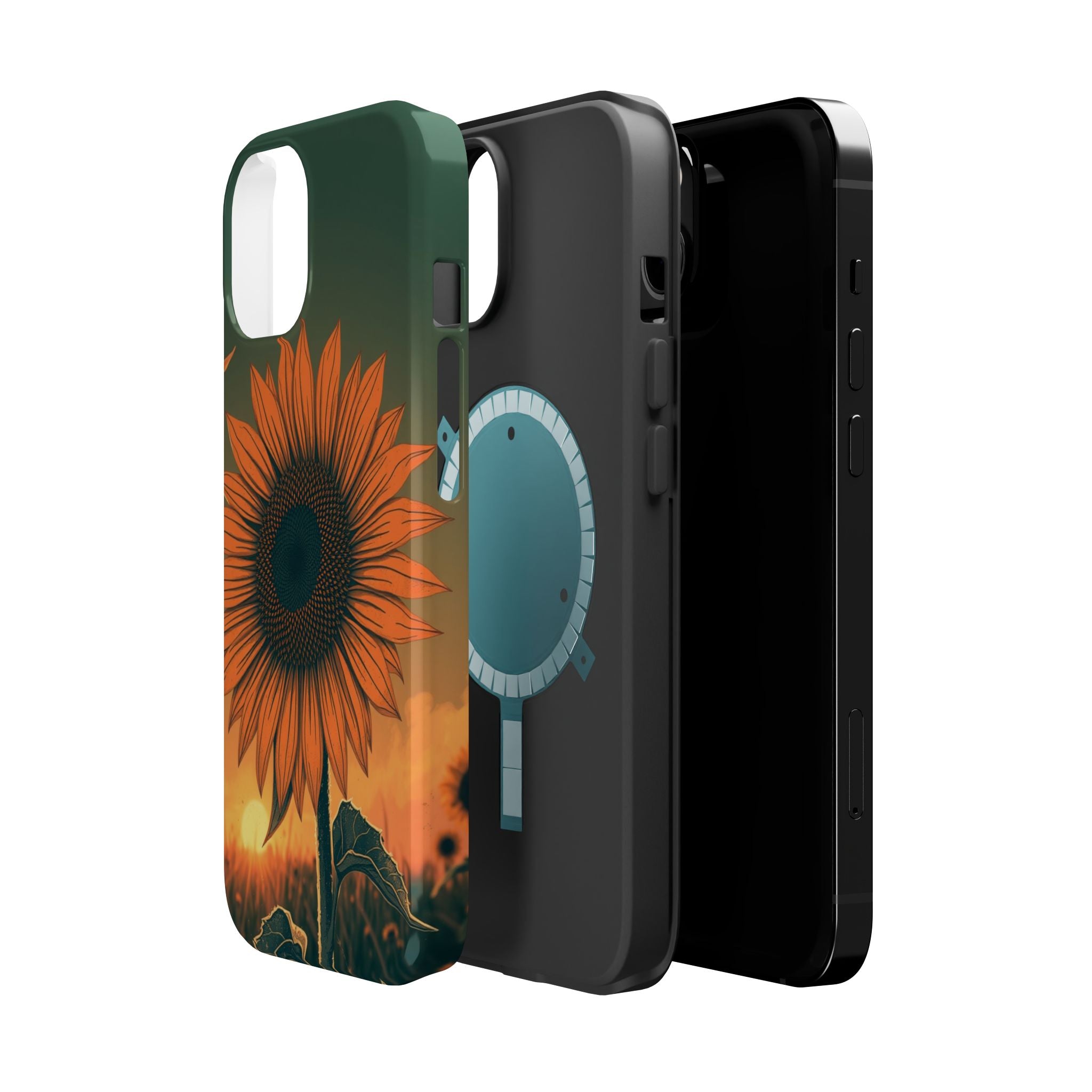 iPhone Charcoal And Copper Sunflower Prairie Slim iPhone Everyday · iPhone Case