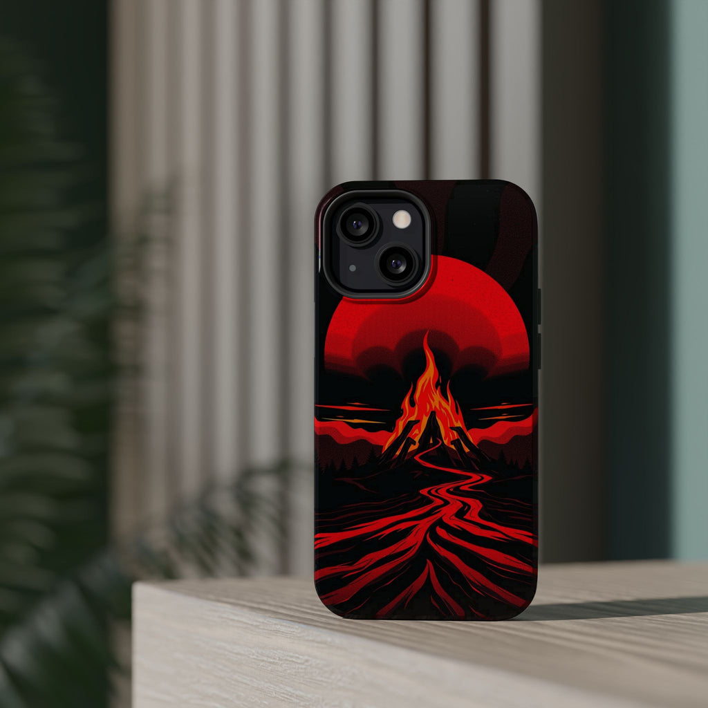 iPhone Black And Crimson Wildfire Glow Slim Everyday Designer Case · iPhone Case