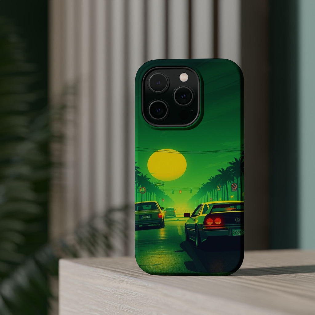 iPhone Dreamy Sunset Drive 80s Design Slim Everyday Designer Case · iPhone Case