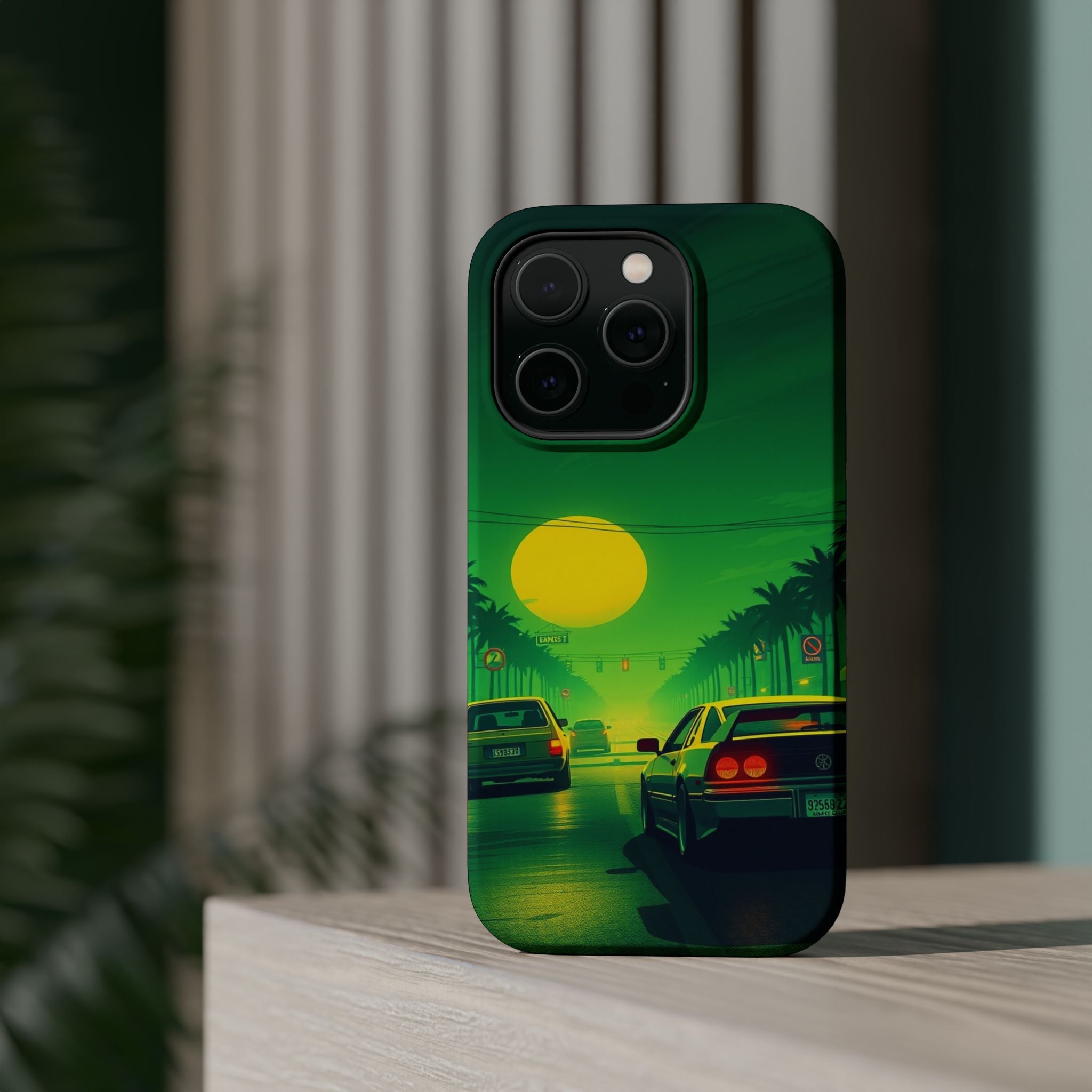 iPhone Dreamy Sunset Drive 80s Design Slim Everyday Designer Case · iPhone Case