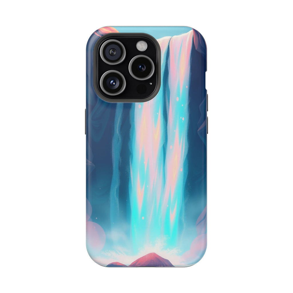 iPhone Teal And Coral Waterfall Mist Slim Everyday Designer Case · iPhone Case