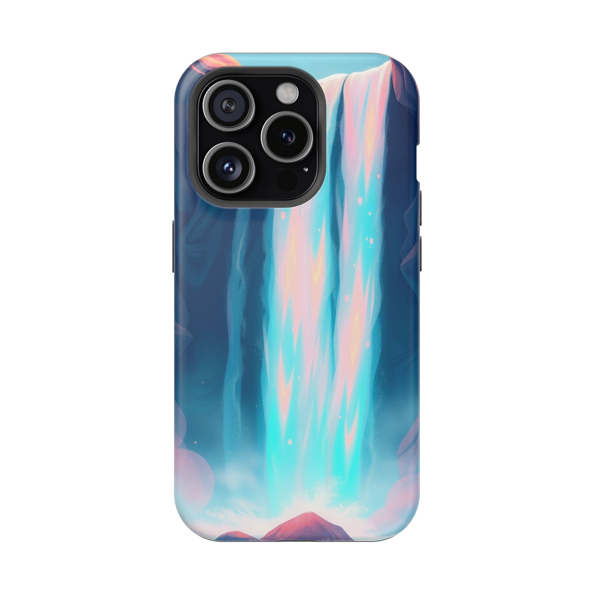 iPhone Teal And Coral Waterfall Mist Slim Everyday Designer Case · iPhone Case