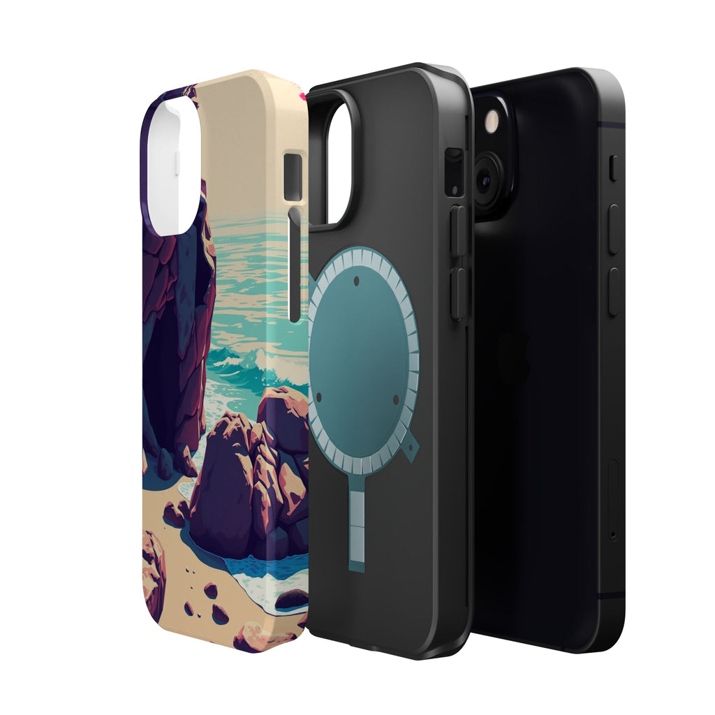 iPhone Cyan And Magenta Pebble Beach Slim Everyday Designer Case · iPhone Case