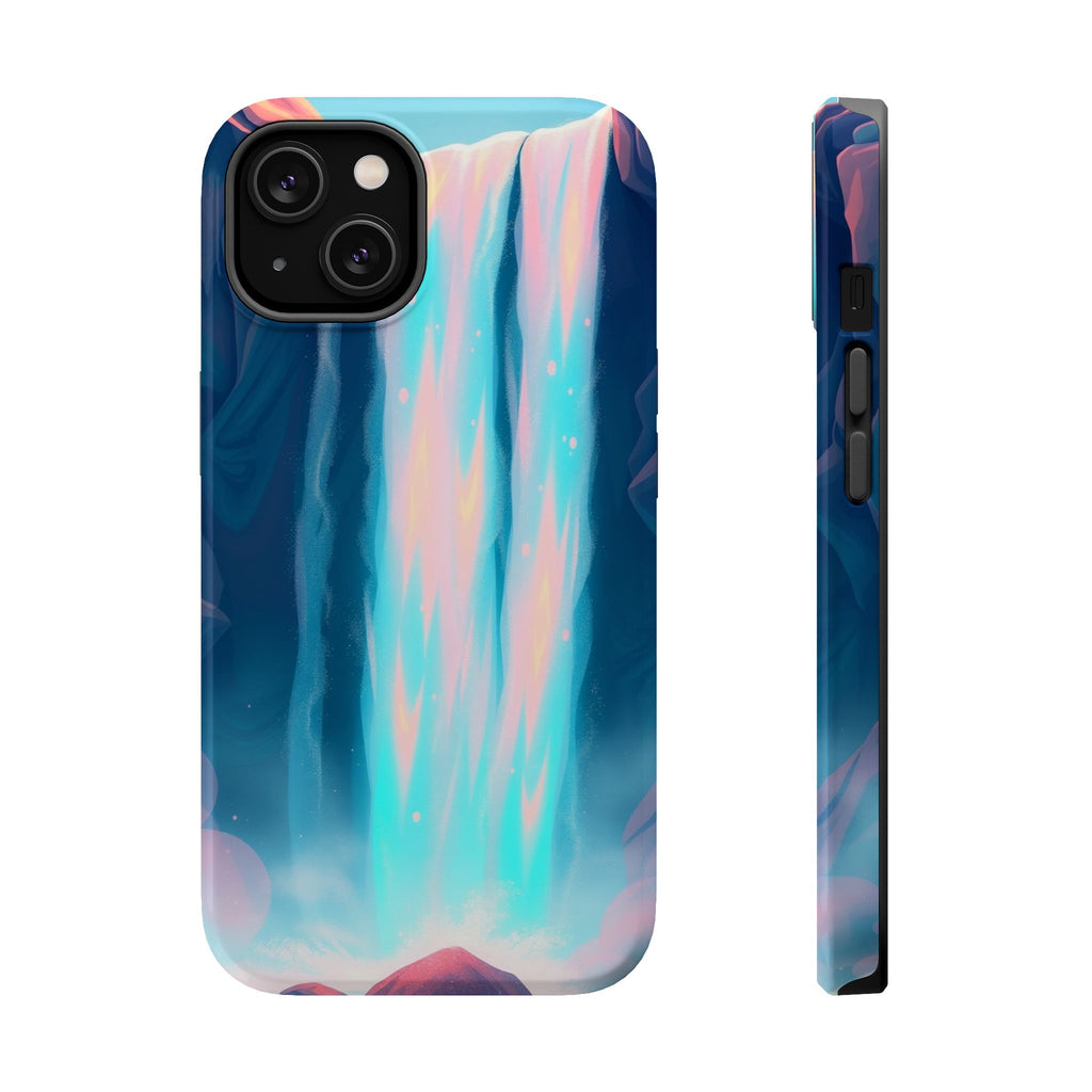 iPhone Teal And Coral Waterfall Mist Slim Everyday Designer Case · iPhone Case
