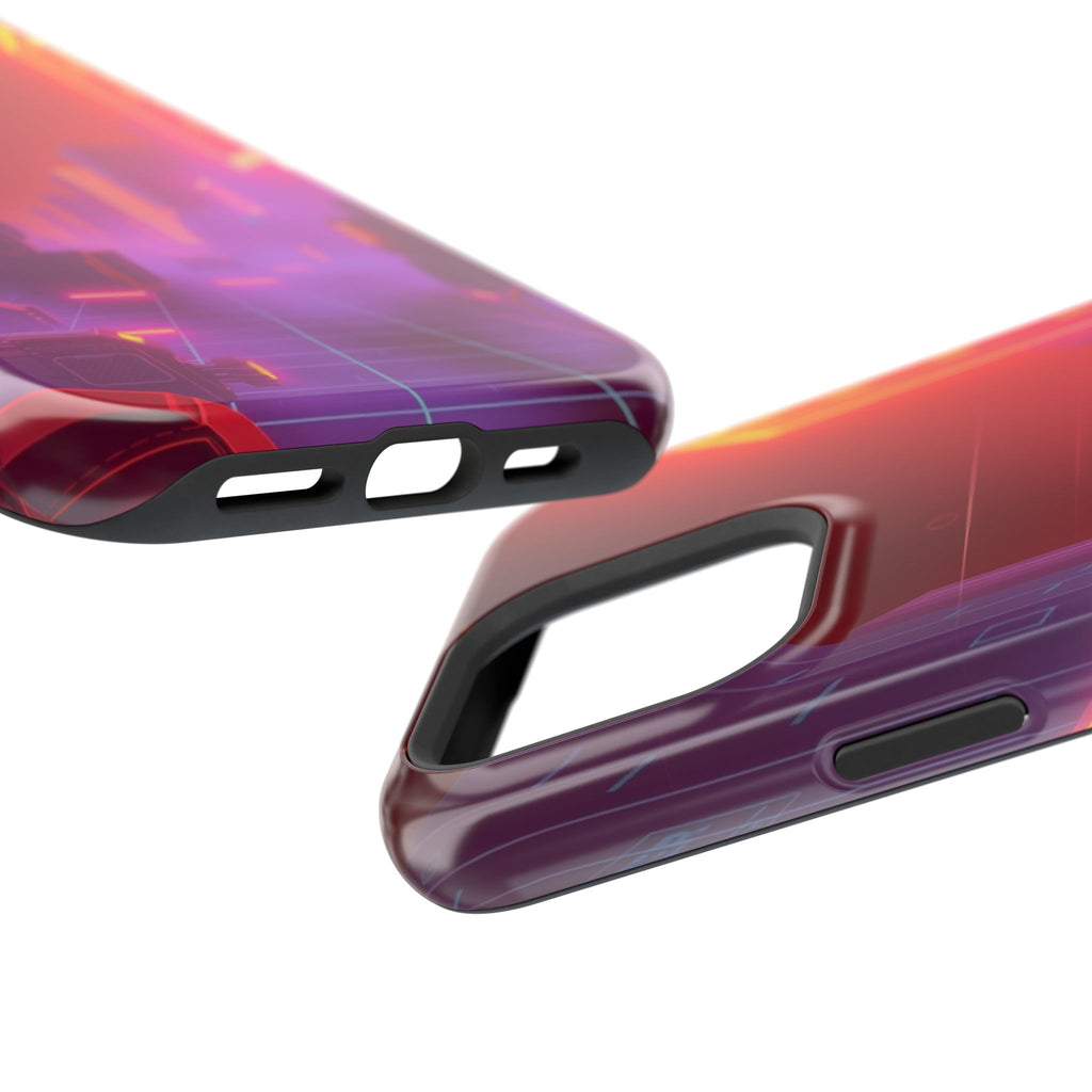 iPhone Dreamy 80s Grid Synthwave Design Slim Everyday Designer Case · iPhone Cas