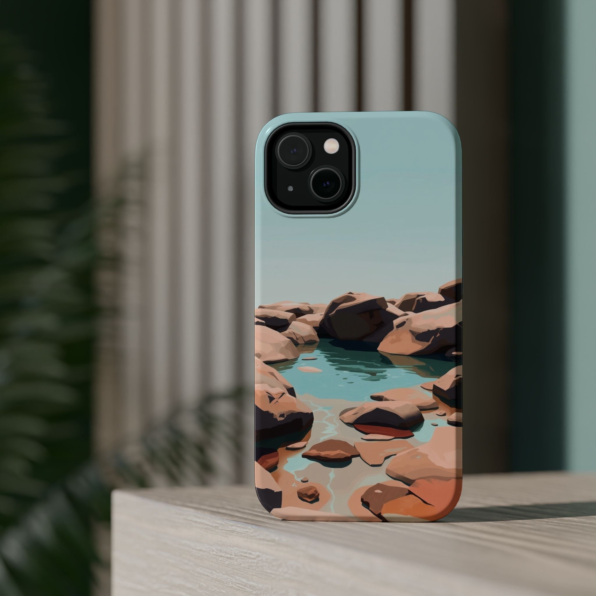 iPhone Tidal Pool Oil Painting Impressionist Slim iPhone Everyday · iPhone Case