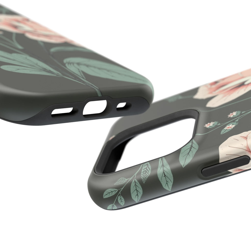 iPhone Mint And Blush Vintage Botanical Print Slim Everyday Designer Case · iPho