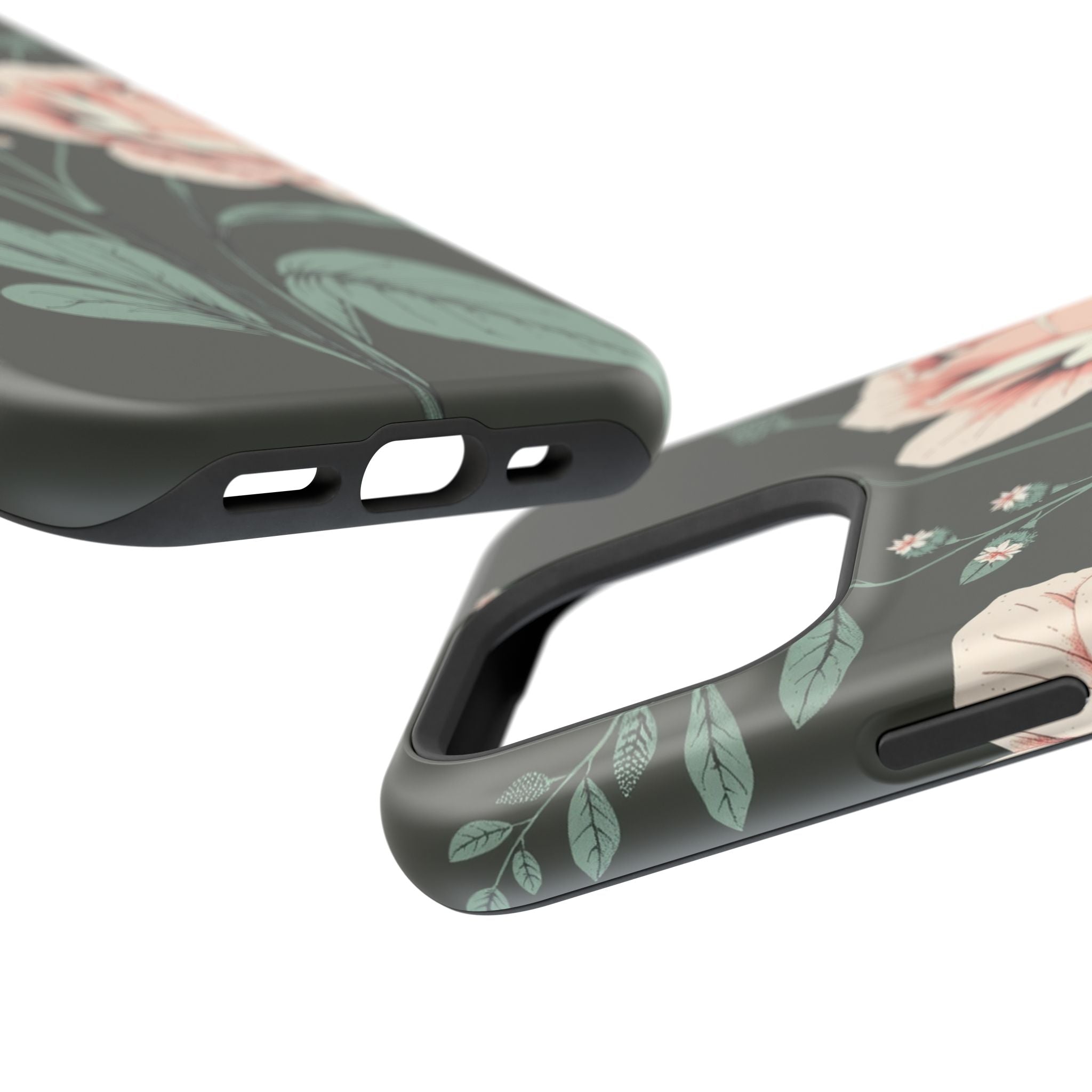 iPhone Mint And Blush Vintage Botanical Print Slim Everyday Designer Case · iPho