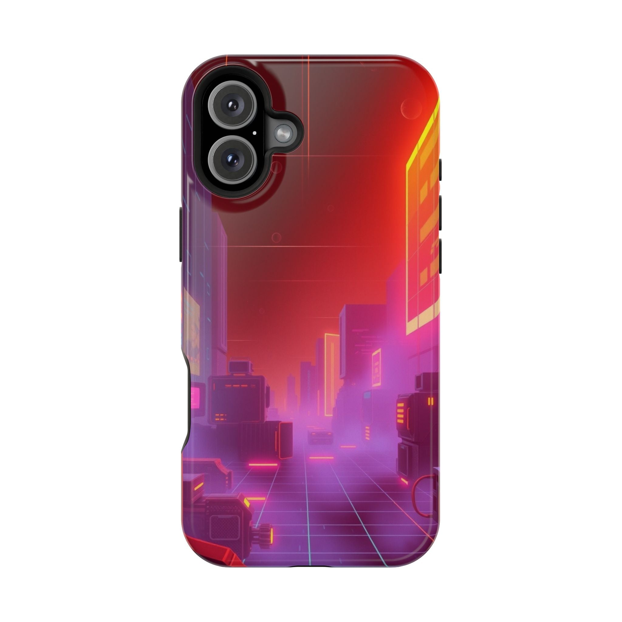 iPhone Dreamy 80s Grid Synthwave Design Slim Everyday Designer Case · iPhone Cas