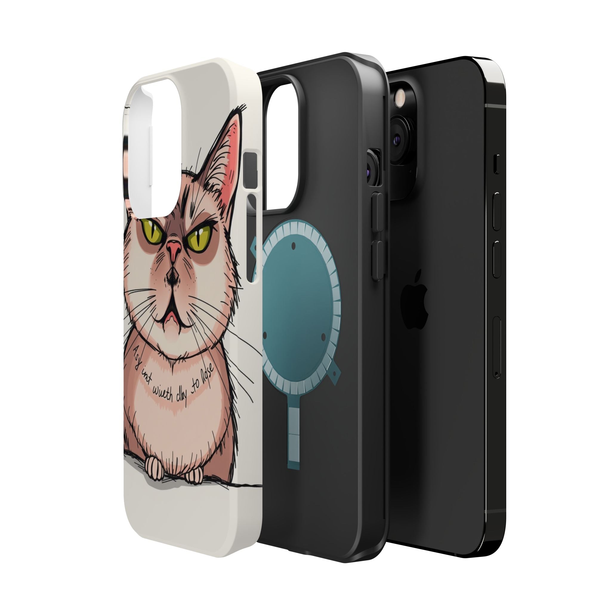 iPhone Sarcastic Cat Verdict Hand-Drawn Sketch Soft Finish Everyday Case · iPhon