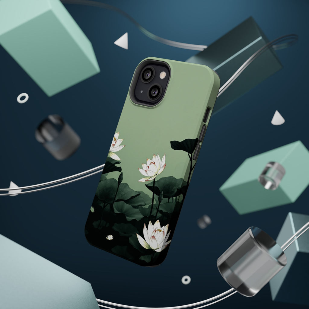 iPhone Sage And Ivory Lotus Pond Bold Modern Everyday Snap Case · iPhone Case