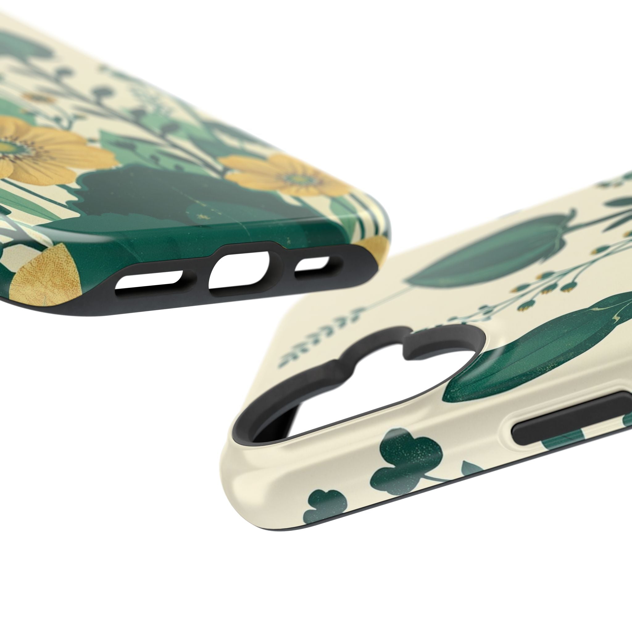 iPhone Emerald Green And Gold Pressed Botanicals Clean iPhone Minimal · iPhone C
