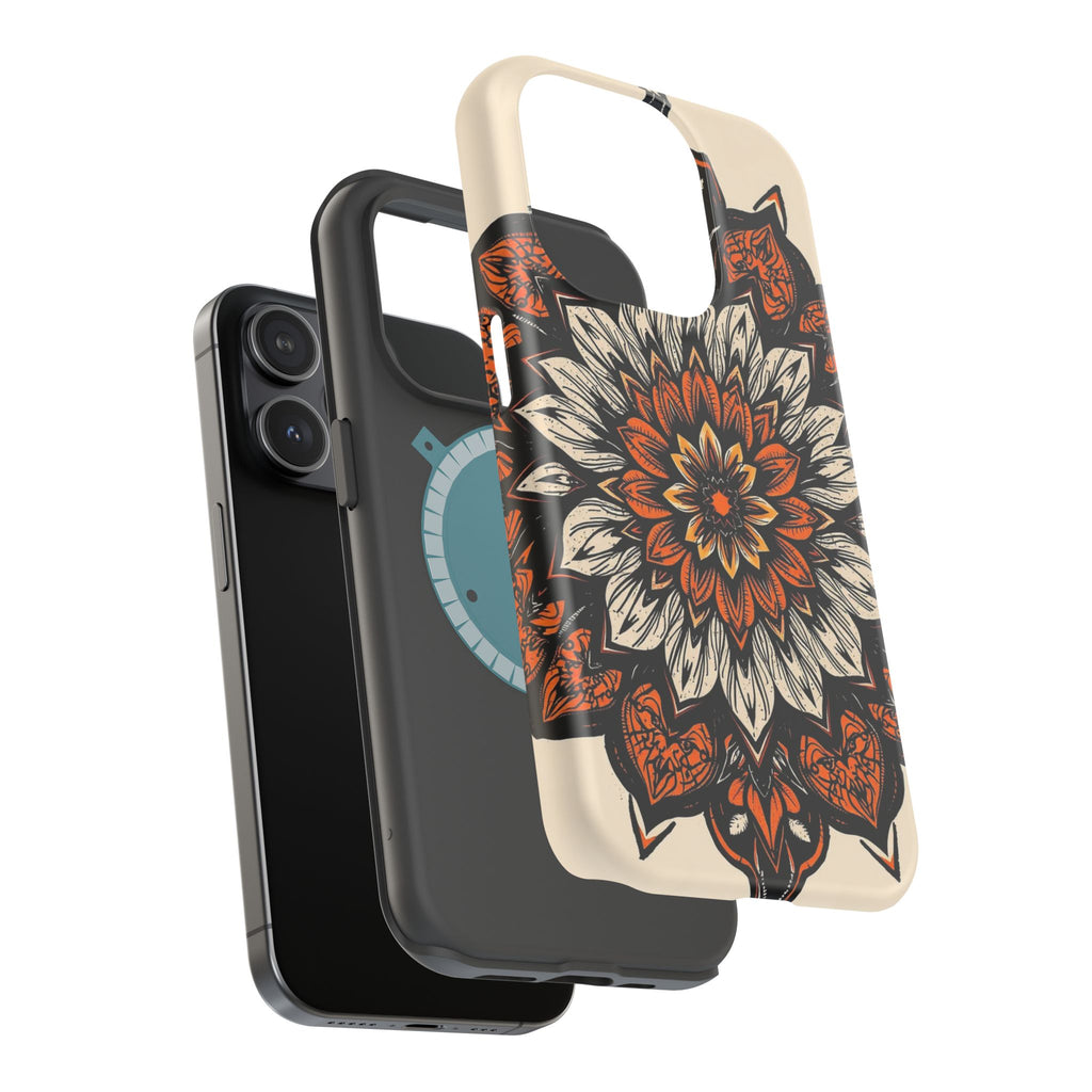 iPhone Burnt Orange And Sand Floral Mandala Slim Snap Cas Carry Case · iPhone Ca