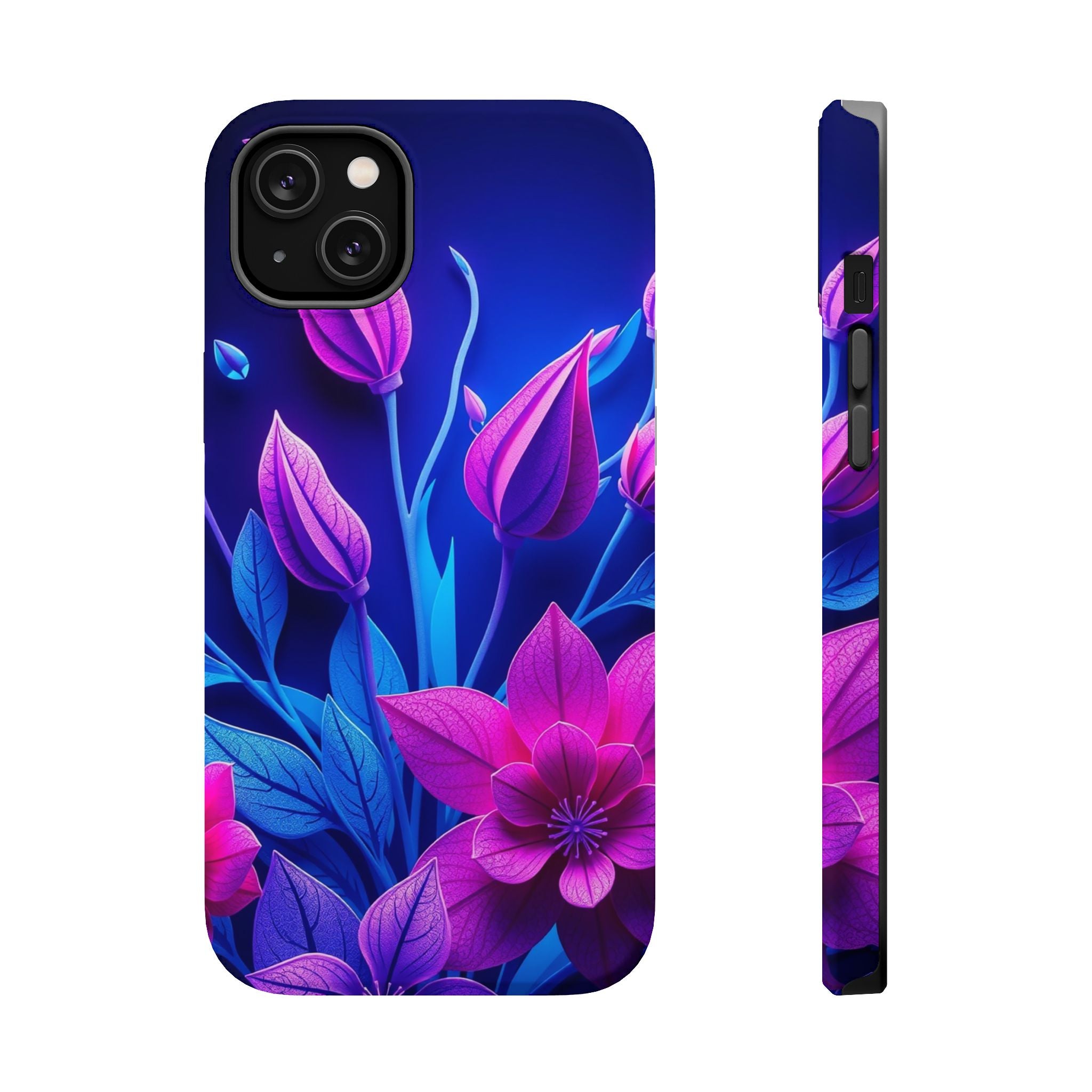 iPhone Neon Floral Paper Cut Art Bold Modern Everyday Snap Case · iPhone Case