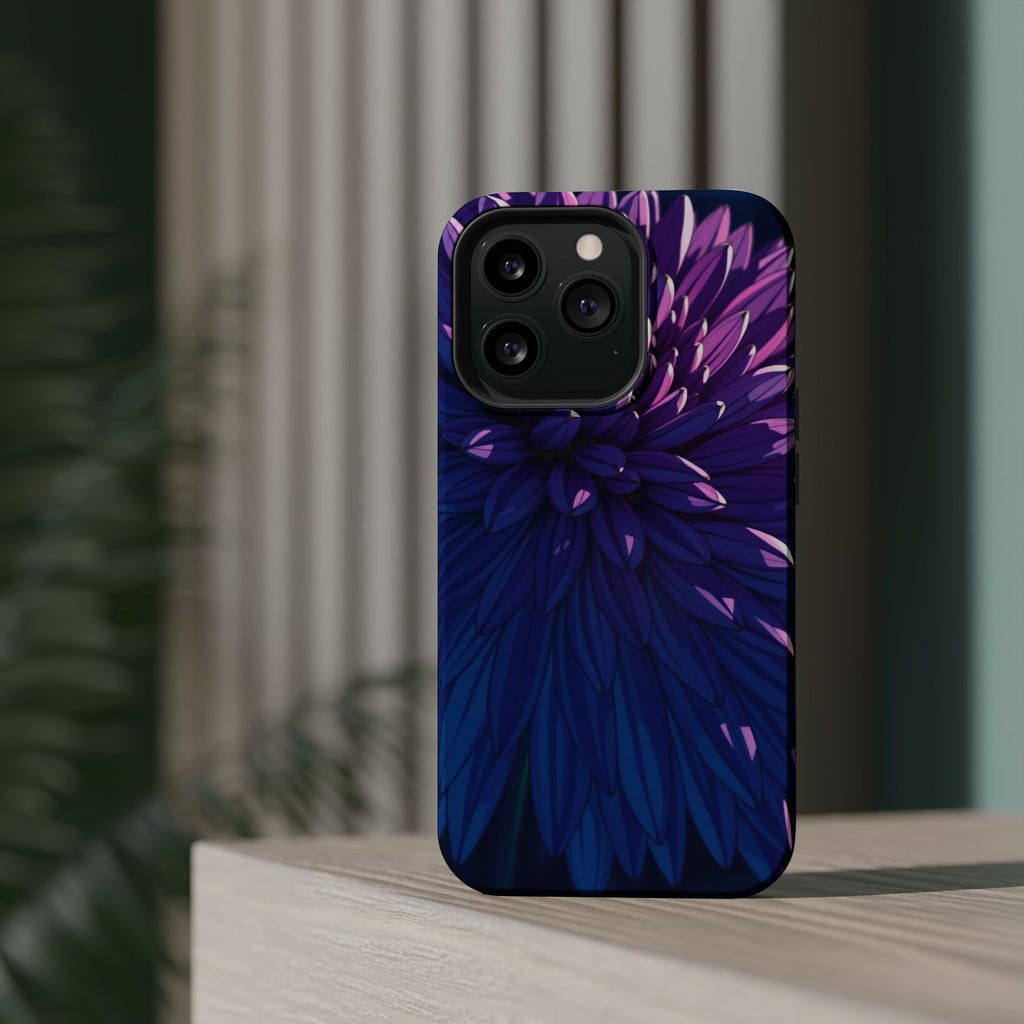 iPhone Indigo And Violet Chrysanthemum Classic Soft iPhone Finish · iPhone Case