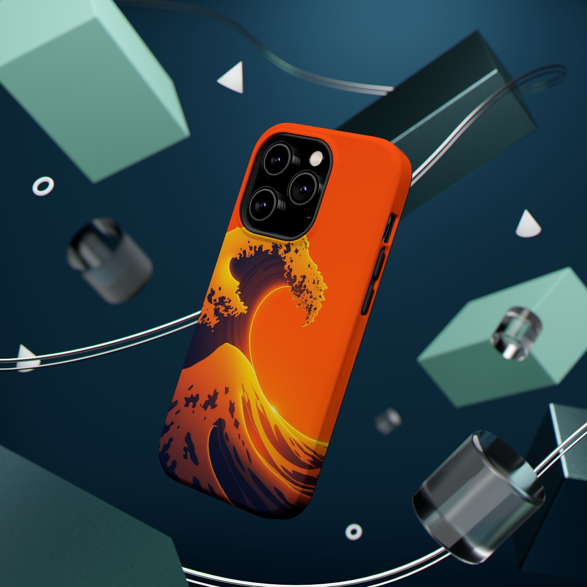 iPhone Mustard And Rust Holographic Wave Slim Everyday iPhone Designer · iPhone