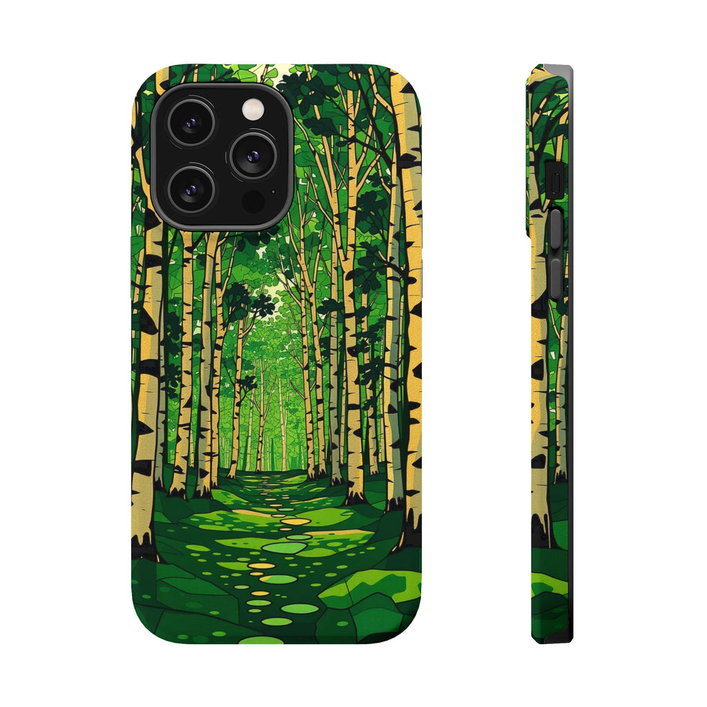 iPhone Emerald Green And Gold Birch Grove Slim iPhone Everyday Designer · iPhone