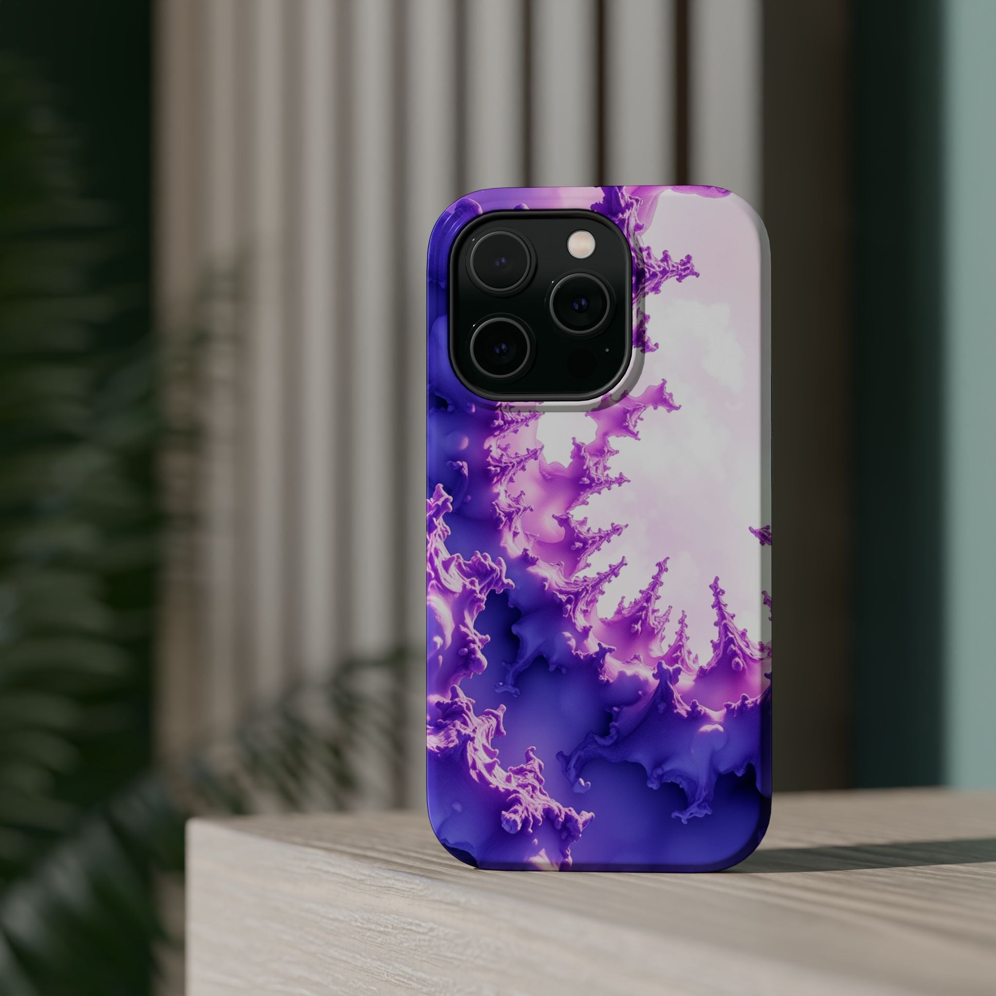 iPhone Lavender And Pearl Fractal Zoom Slim Everyday Designer Case · iPhone Case