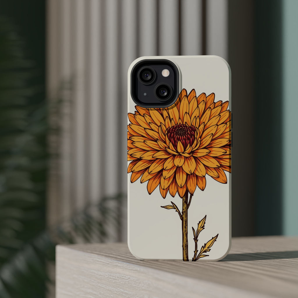 iPhone Mustard And Rust Chrysanthemum Classic Slim iPhone Everyday · iPhone Case
