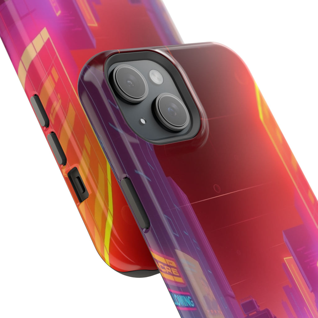 iPhone Dreamy 80s Grid Synthwave Design Slim Everyday Designer Case · iPhone Cas