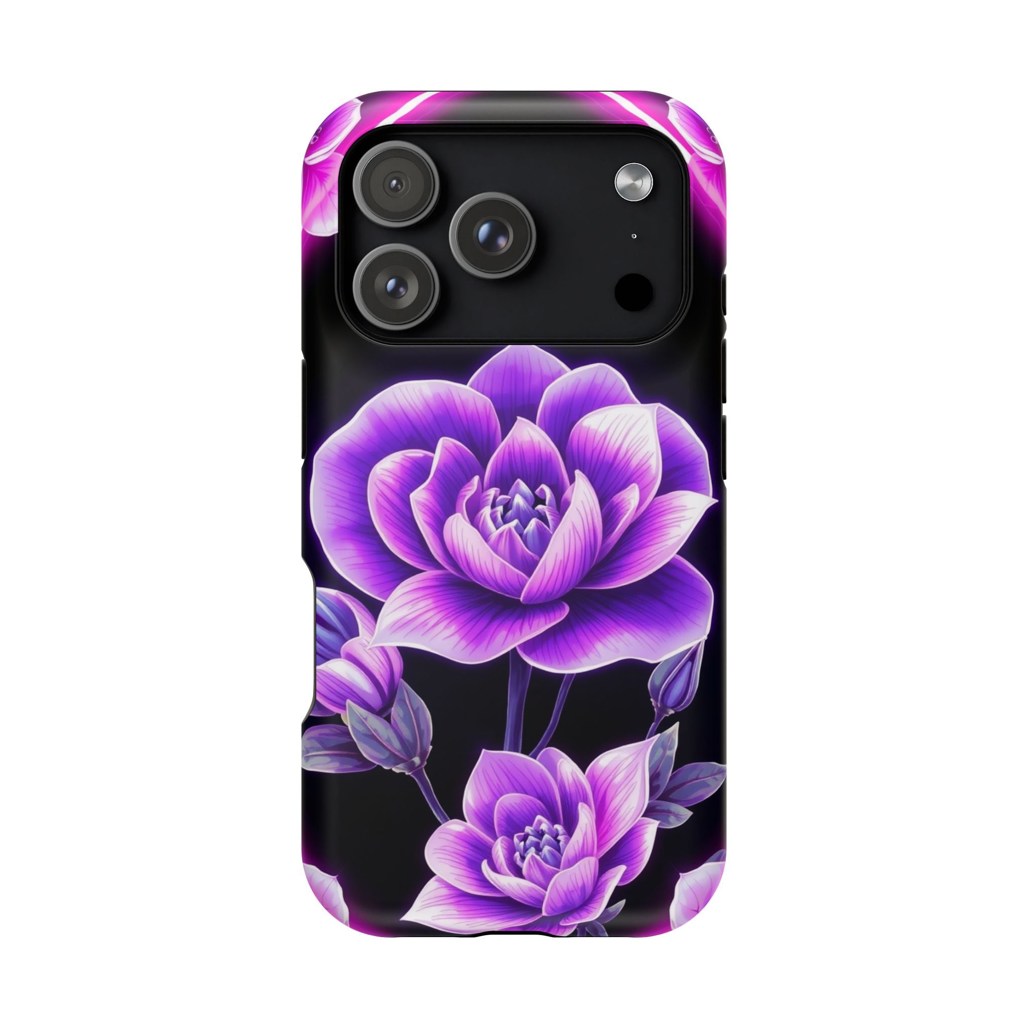 iPhone Floral Ombre Neon Cyberpunk Bold Modern Everyday Snap Case · iPhone Case