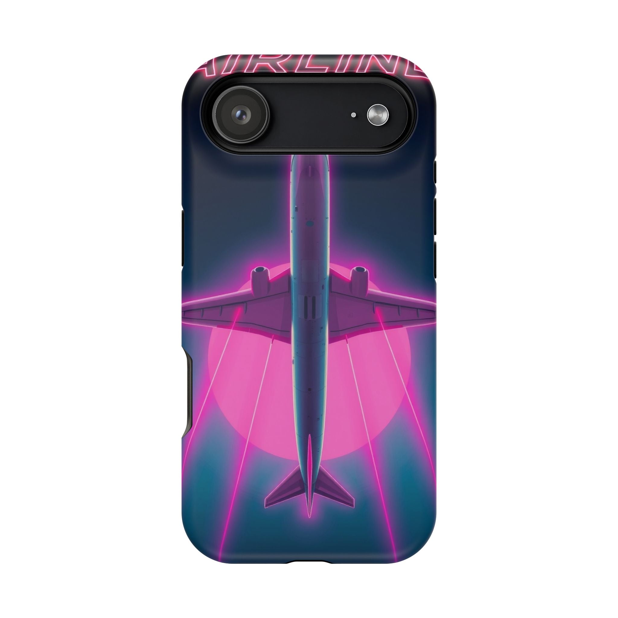 iPhone Cyan And Magenta Retro Airline Poster Slim Everyday Designer Case · iPhon