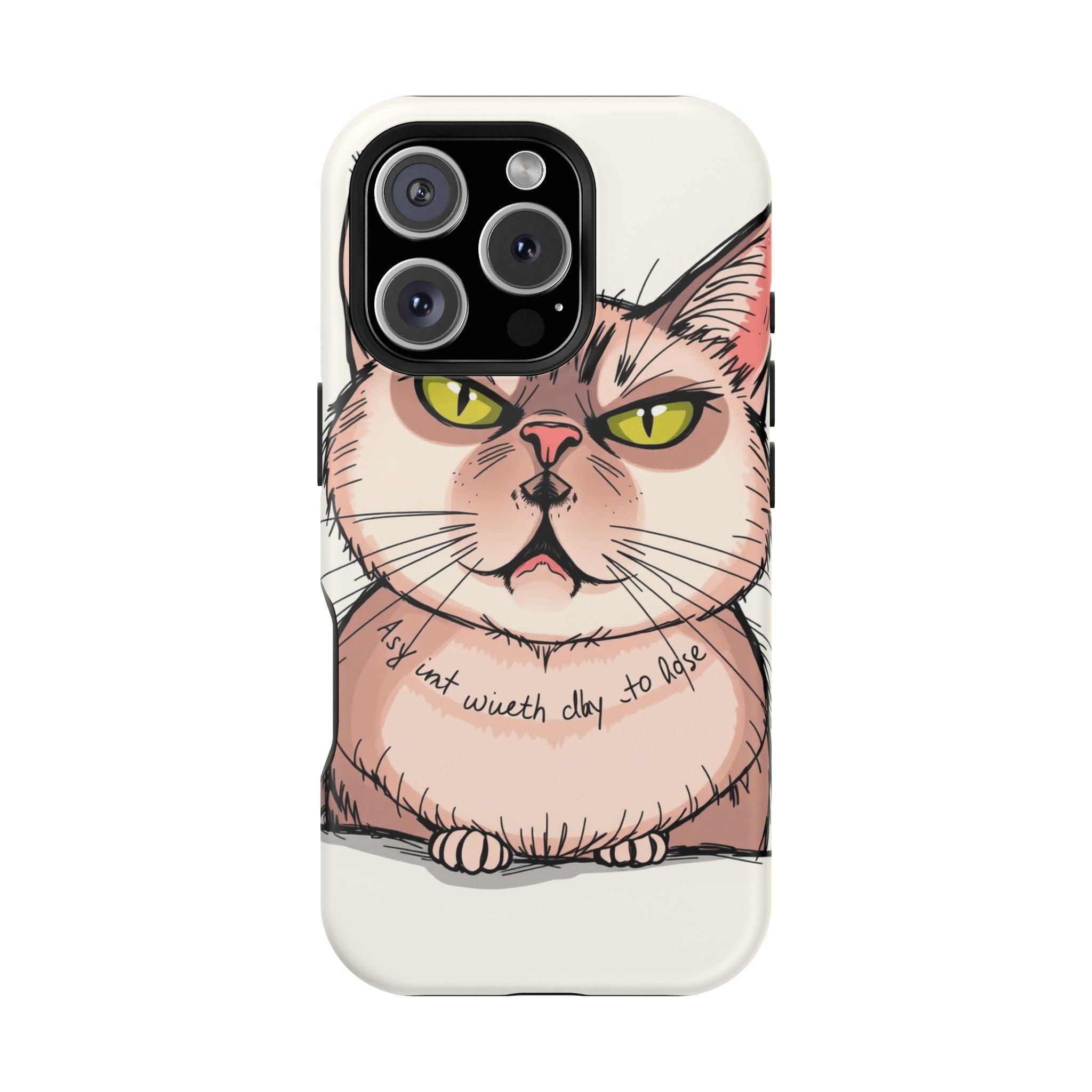iPhone Sarcastic Cat Verdict Hand-Drawn Sketch Soft Finish Everyday Case · iPhon