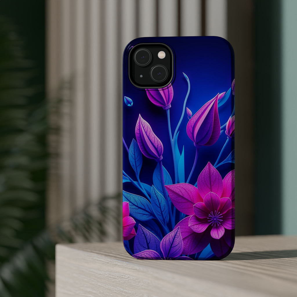 iPhone Neon Floral Paper Cut Art Bold Modern Everyday Snap Case · iPhone Case