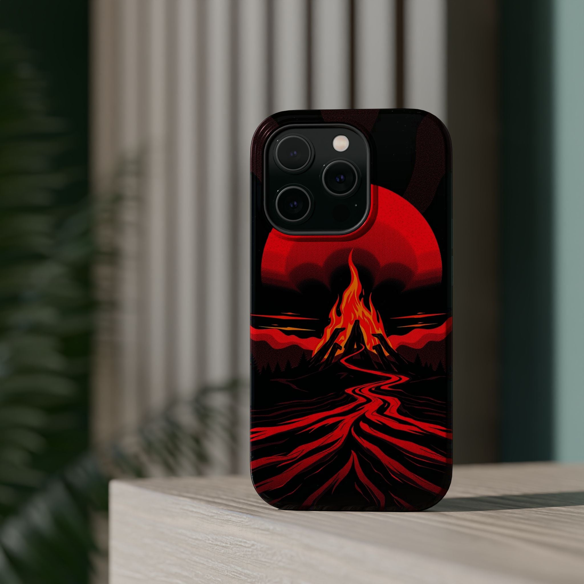 iPhone Black And Crimson Wildfire Glow Slim Everyday Designer Case · iPhone Case