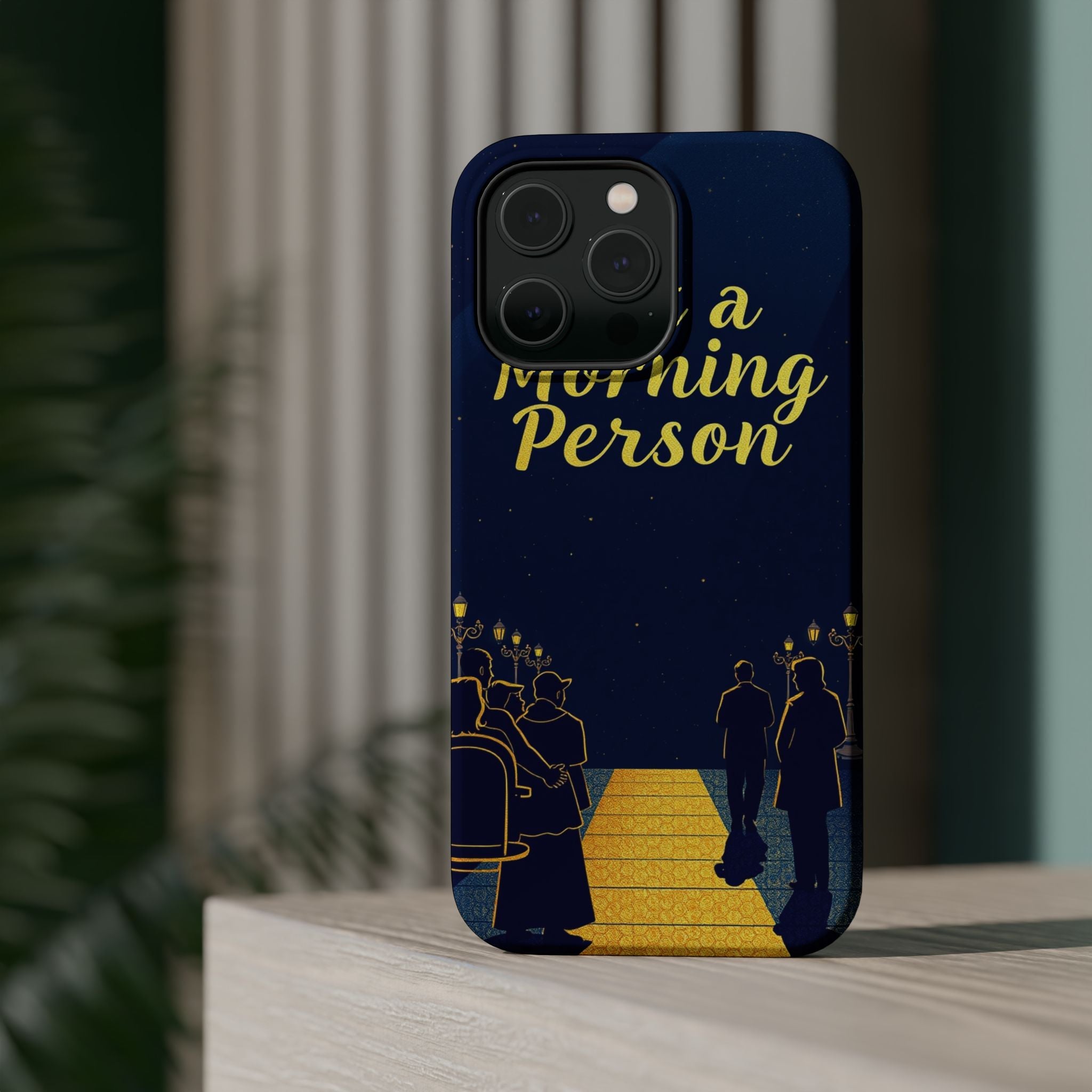 iPhone Midnight Blue And Silver Not a Morning Person Slim Snap Case · iPhone Cas