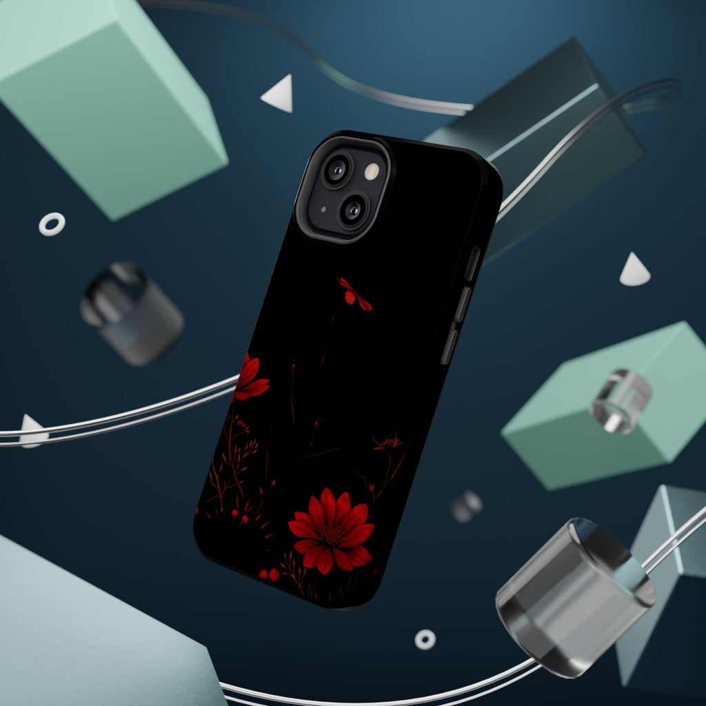 iPhone Black And Crimson Desert Flower Slim Everyday Designer Case · iPhone Case
